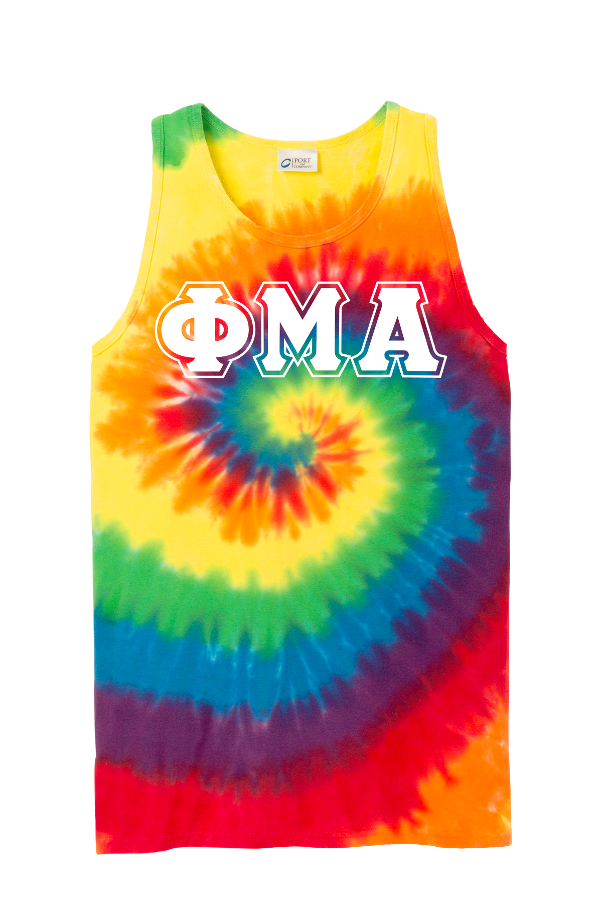 Greek Letter Tie-Dye Tank Top