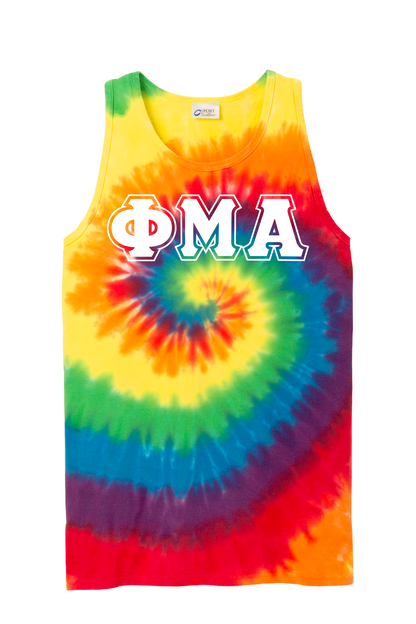 Greek Letter Tie-Dye Tank Top