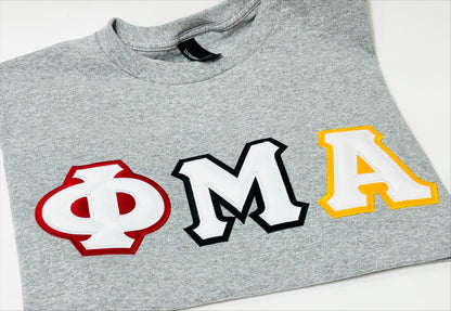 REVERSE Sewn-On Greek Letter T-Shirt